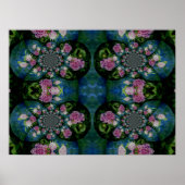 Peony Mandala, abstracte roze florale mandala Poster (Voorkant)