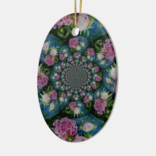 Peony Mandala Keramisch Ornament (Links)