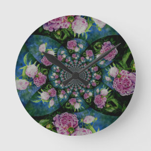 Peony Mandala Ronde Klok