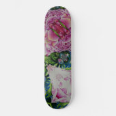 Peony Mandala, roze bruine bloemen Persoonlijk Skateboard (Voorkant)