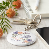 Peony Memorial Gone, niet vergeten Sleutelhanger (Zijkant)