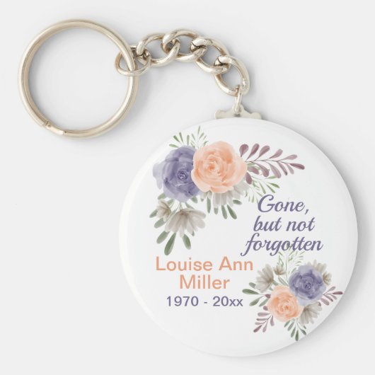 Peony Memorial Gone, niet vergeten Sleutelhanger (Voorkant)