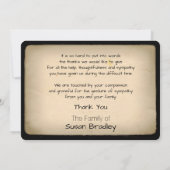 Peony  Memorial Sympathy Dank u 3 Kaart (Achterkant)