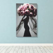 Peony Mode Portrait Canvas Afdruk (Insitu (Houten vloer))