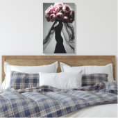 Peony Mode Portrait Canvas Afdruk (Insitu (Slaapkamer))