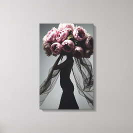 Peony Mode Portrait Canvas Afdruk