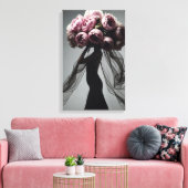 Peony Mode Portrait Canvas Afdruk (Insitu (Woonkamer))
