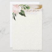 Peony Modern Waterverf - Aangepast verhaal Briefpapier (Voorkant / Achterkant)