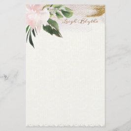 Peony Modern Waterverf - Aangepast verhaal Briefpapier