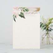 Peony Modern Waterverf - Aangepast verhaal Briefpapier (Staand voorkant)