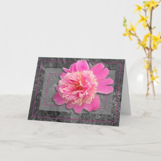 Peony Moederdag Kaart (Gele Bloem)