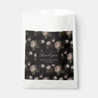Peony Moody Floral Baby Shower Thank You Sticker Bedankzakje