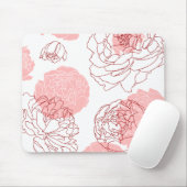 Peony Motif Mousepad Muismat (Met muis)