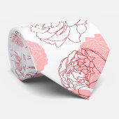 Peony Motif Stropdas (Opgerold)