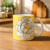 Peony Mug Bold Yellow Graphic Flower Minimalist Li Koffiemok