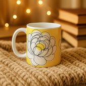 Peony Mug Bold Yellow Graphic Flower Minimalist Li Koffiemok