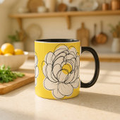 Peony Mug Bold Yellow Graphic Flower Minimalist Li Mok