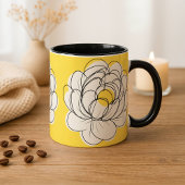 Peony Mug Bold Yellow Graphic Flower Minimalist Li Mok