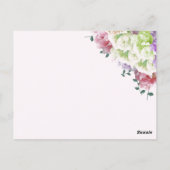 Peony Multicolor Table Seating Number Kaart (Achterkant)