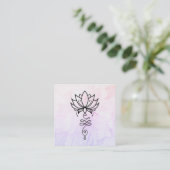 ** Peony Nirvana Heilige Geometrie Reiki Lotus Vierkante Visitekaartje (Staand voorkant)