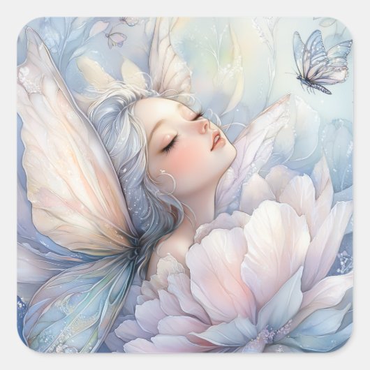 Peony Of The Dawn Vierkante Sticker (Voorkant)
