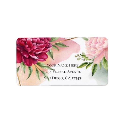 Peony & Orchid Garden Floral Glam Wedding  Etiket (Voorkant)