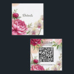 Peony & Orchid Garden Floral Wedding Detail Vierkante Visitekaartje<br><div class="desc">customize however you want</div>