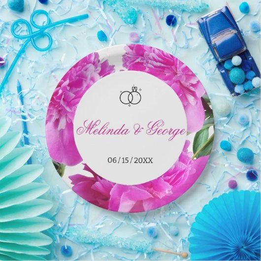 Peony. Papieren Bordje (Feest)