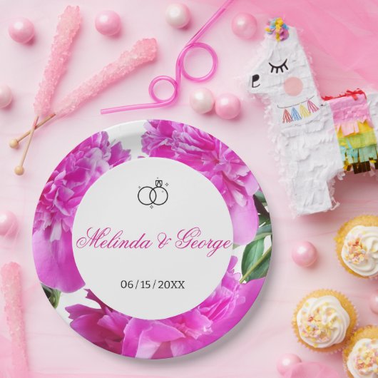 Peony. Papieren Bordje (Feest)