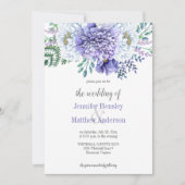 Peony Passion Lavender Background Wedding Invite Kaart (Voorkant)
