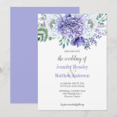 Peony Passion Lavender Background Wedding Invite Kaart (Voorkant / Achterkant)