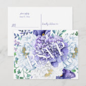 Peony Passion RSVP-Briefkaart Uitnodiging Briefkaart (Voorkant / Achterkant)