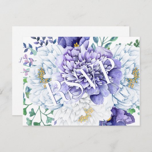 Peony Passion RSVP-Briefkaart Uitnodiging Briefkaart (Voorkant / Achterkant)