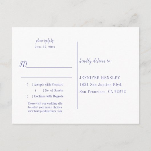 Peony Passion RSVP-Briefkaart Uitnodiging Briefkaart (Achterkant)