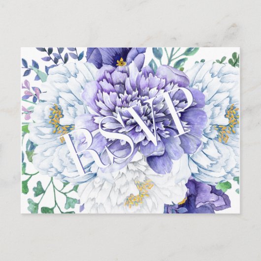 Peony Passion RSVP-Briefkaart Uitnodiging Briefkaart (Voorkant)