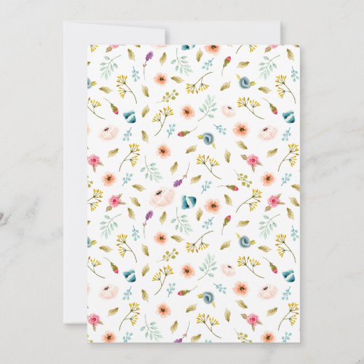 Peony Pastel Waterverven Gold Script Vrijgezellenf Kaart (Achterkant)