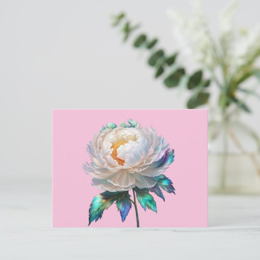 Peony Peace Briefkaart (Staand voorkant)