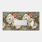 Peony Peach & Cream Bloempatroon Bureaumat (Keyboard & Muis)