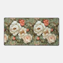 Peony Peach & Cream Bloempatroon Bureaumat