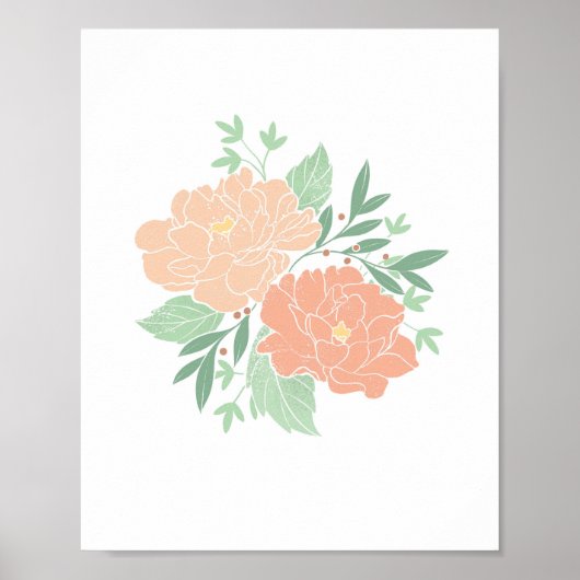 Peony Peonies Floral Boho Flower Print (Voorkant)