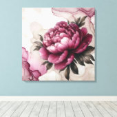 Peony Pink Abstract Canvas Afdruk (Insitu (Houten vloer))