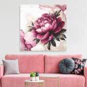 Peony Pink Abstract Canvas Afdruk (Insitu (Woonkamer))