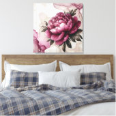 Peony Pink Abstract Canvas Afdruk (Insitu (Slaapkamer))