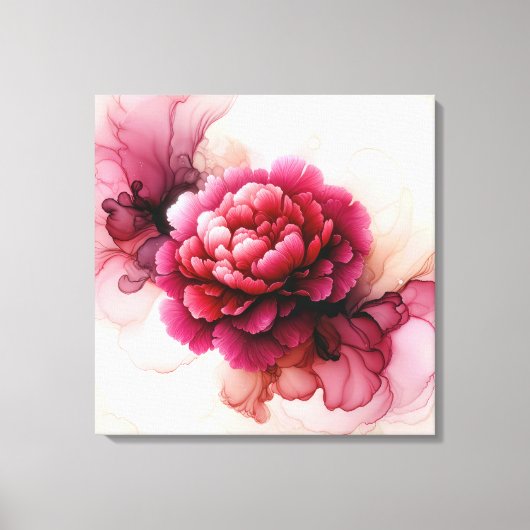 Peony Pink Abstract Canvas Afdruk (Voorkant)