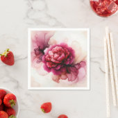 Peony Pink Alcoholinkt Abstract Servet (Insitu)