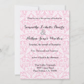 Peony Pink Damask Wedding Custom Background A08 Kaart (Achterkant)