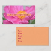 Peony Pink Floral Visitekaartje (Voorkant / Achterkant)