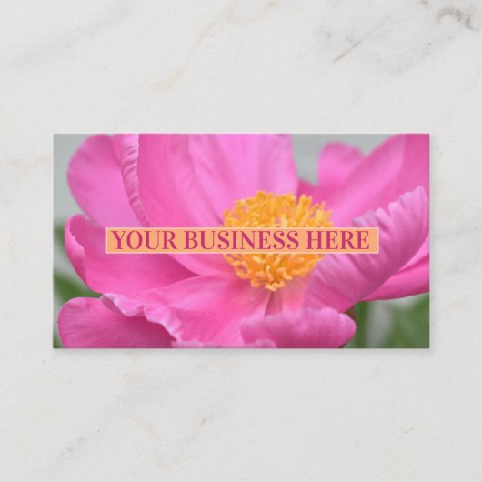 Peony Pink Floral Visitekaartje (Voorkant)