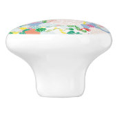 Peony pink keramische knop (Zijkant)