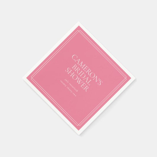 Peony Pink | Klassiek Vrijgezellenfeest Servet (Hoek)